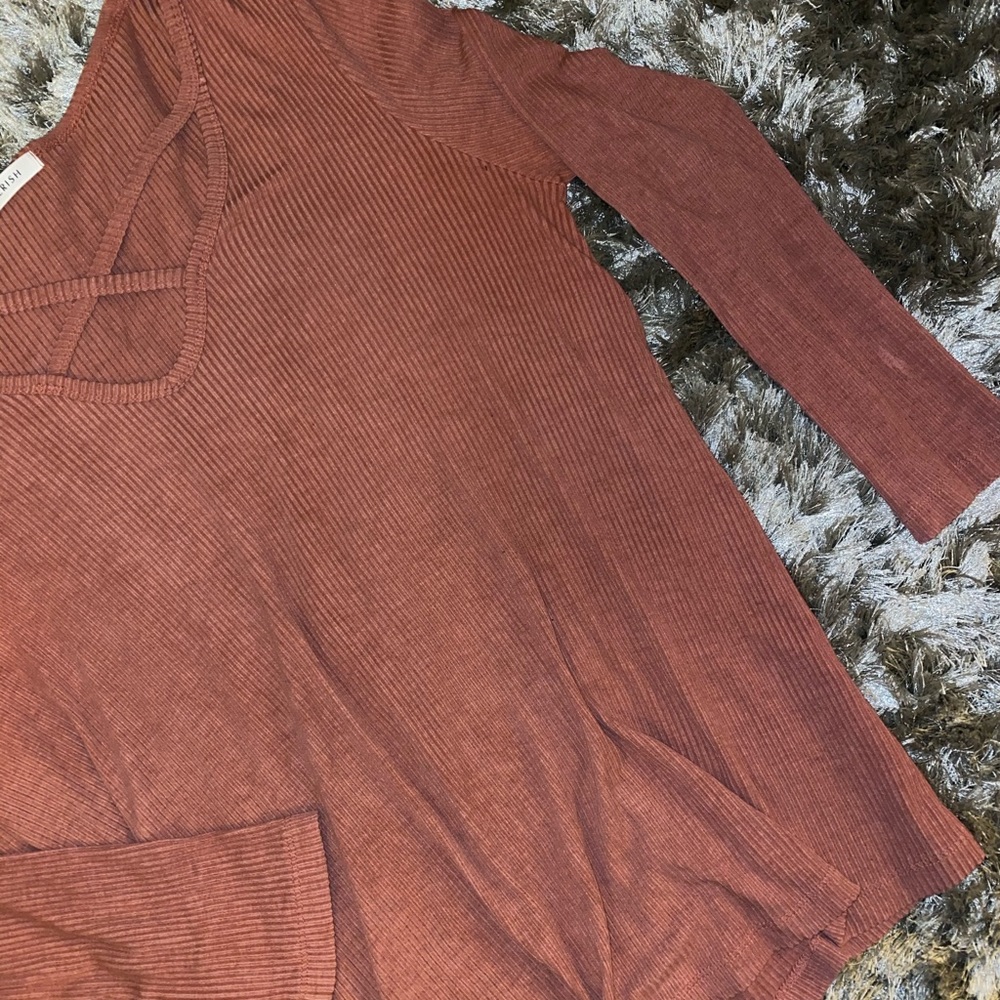 Adair Boutique shirt-rustic rose pink long sleeve!
